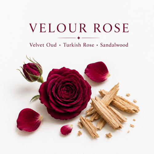 Velour Rose Oud Perfume, Floral Sandalwood Saffron by Curious Apothecary