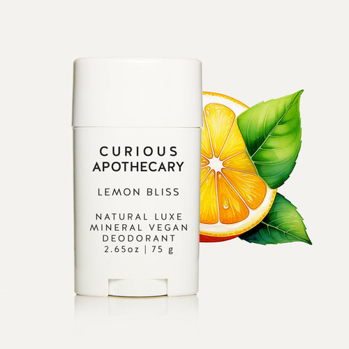 Natural Luxe Lemon Bliss Mineral Vegan Deodorant by Curious Apothecary. Fresh