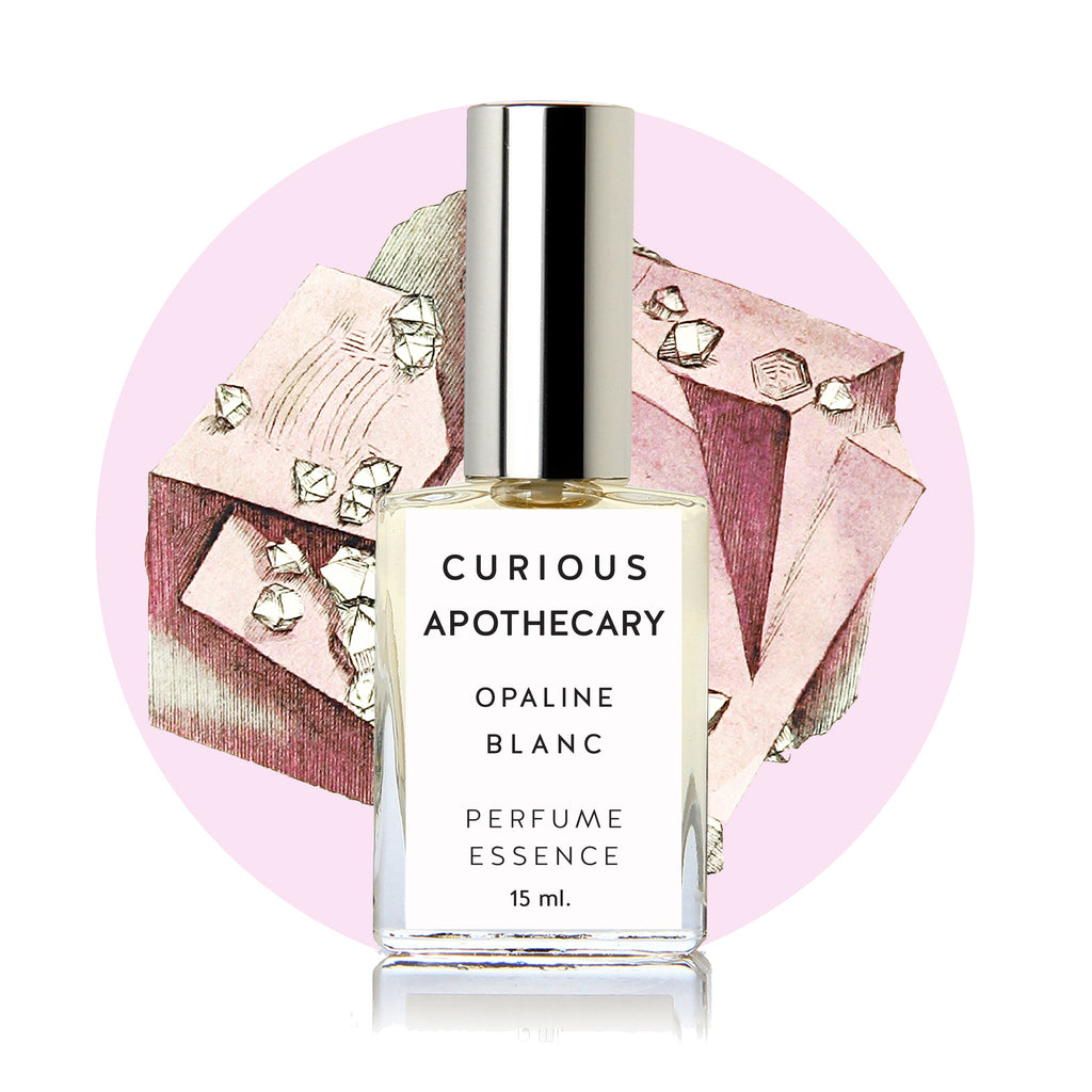 Opaline Blanc™ perfume. Gardenia tuberose Island iridescent by Curious Apothecary