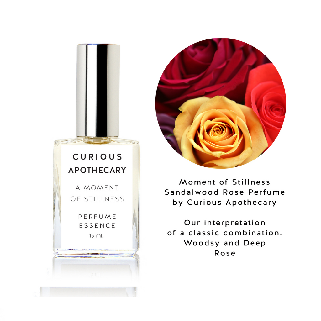 Moment of Stillness perfume. Sandalwood Rose Woods by Curious Apothecary - theme-fragrance