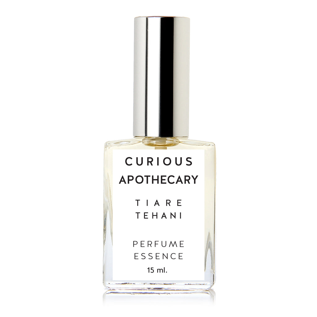 Curious Apothecary Tiare Tehani™ perfume. Island flowers, jasmine, frangipani, tuberose.