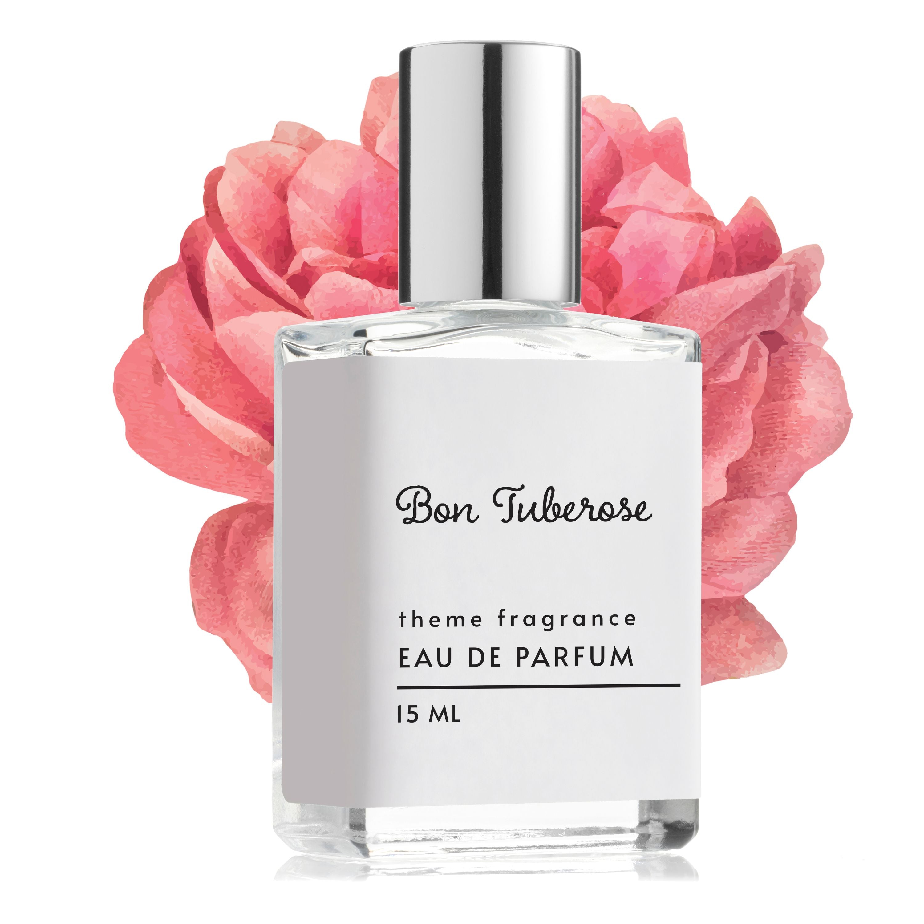 Theme Fragrance Bon Tuberose Perfume for Women. Romantic and deeply floral tuberose. 15 ml rollerball